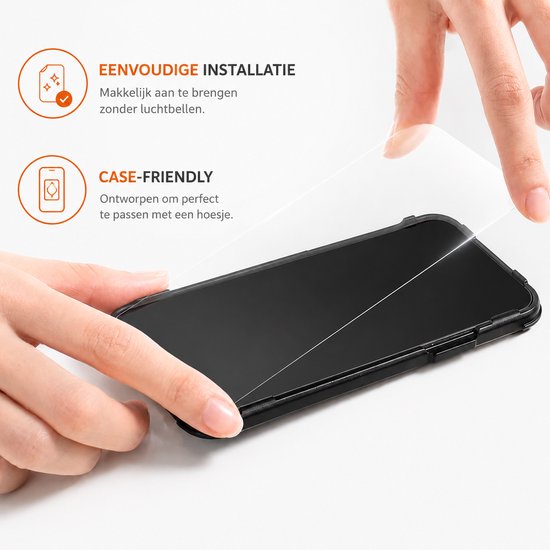 Pashouder Hoesje en Screenprotector Combi Geschikt Voor iPhone 17e/16e - Pasjeshouder + 2x Screenprotector