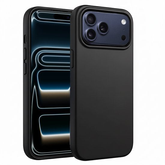 Zwart Hoesje Geschikt Voor iPhone 17 Pro - Zwarte Siliconen hoesje - TPU Back Cover Hoes - Zwart