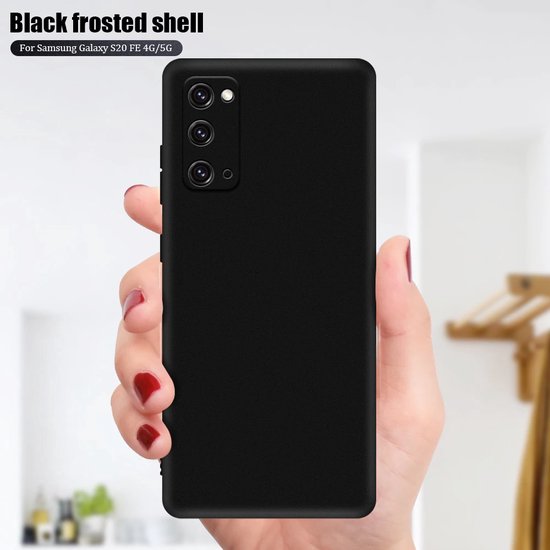 Zwart Hoesje Geschikt Voor Samsung Galaxy S20 - Zwarte Siliconen hoesje - TPU Back Cover Hoes - Zwart
