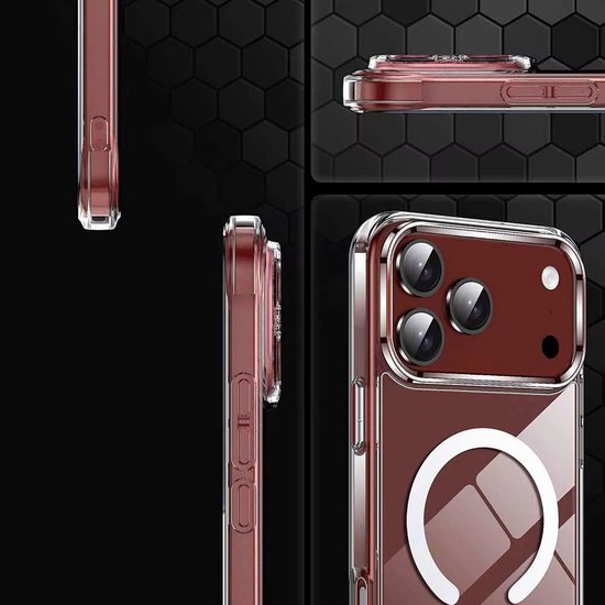 Lennexo Hoesje Geschikt Voor iPhone 17 Pro Max met Magneet Ring - Siliconen Hoesje Voor Draadloos Opladen en Geschikt voor Magsafe