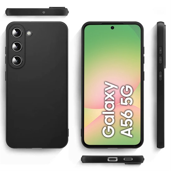 Zwart Hoesje Geschikt Voor Samsung Galaxy A56 - Zwarte Siliconen hoesje - TPU Back Cover Hoes - Zwart