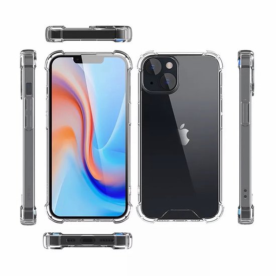 Hoesje en Screenprotector Combi Geschikt Voor iPhone 15 Plus - Anti Shock Hoesje + 2x Screenprotector