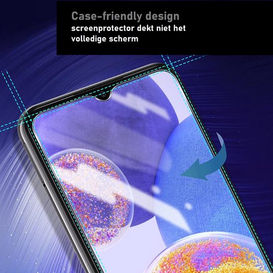 Screenprotector Geschikt Voor Samsung Galaxy A23 - Glasplaat | Tempered Glass - 2 Stuks