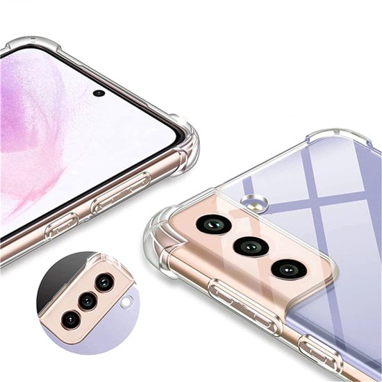 Hoesje en Screenprotector Combi Geschikt Voor Samsung S21 - Anti Shock Hoesje + 2x Screenprotector