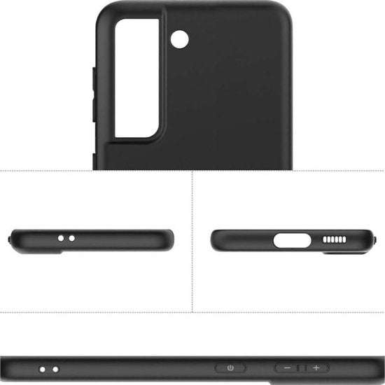 Zwart Hoesje Geschikt Voor Samsung Galaxy S22+ (S22 Plus) - Zwarte Siliconen hoesje - TPU Back Cover Hoes - Zwart