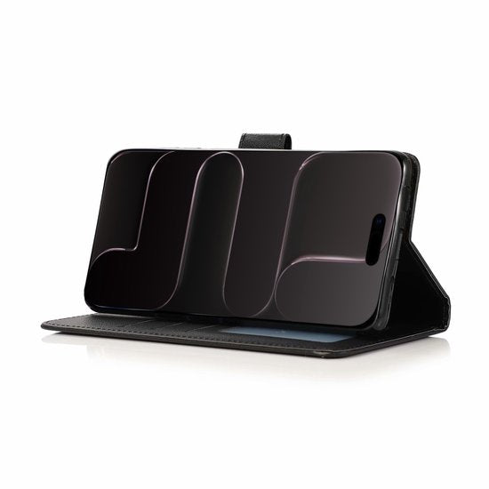 Bookcase Hoesje Geschikt Voor iPhone Air - Wallet Case - Hoesje Met Pasjeshouder - Zwart