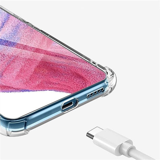 Lennexo Hoesje Met Pashouder Geschikt Voor Samsung S23 FE - Transparant Siliconen Hoesje - Shockproof Case