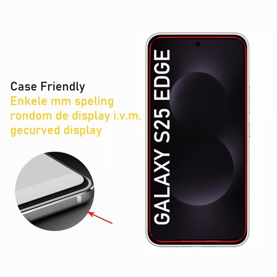 Screenprotector Geschikt Voor Samsung Galaxy S25 EDGE - Glasplaat - Tempered Glass - 2 Stuks