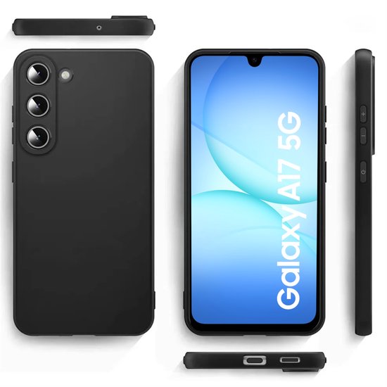 Zwart Hoesje Geschikt Voor Samsung Galaxy A17 - Zwarte Siliconen hoesje - TPU Back Cover Hoes - Zwart
