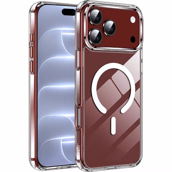 Lennexo Hoesje Geschikt Voor iPhone 18 Pro Max met Magneet Ring - Siliconen Hoesje Voor Draadloos Opladen en Geschikt voor Magsafe