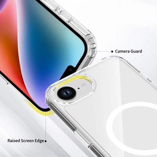 Lennexo Hoesje Geschikt Voor iPhone 16e Met Magneet Ring - Siliconen Hoesje Voor Draadloos Opladen en Geschikt voor Magsafe
