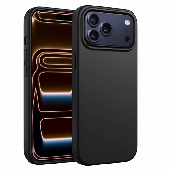 Zwart Hoesje Geschikt Voor iPhone 17 Pro Max - Zwarte Siliconen hoesje - TPU Back Cover Hoes - Zwart
