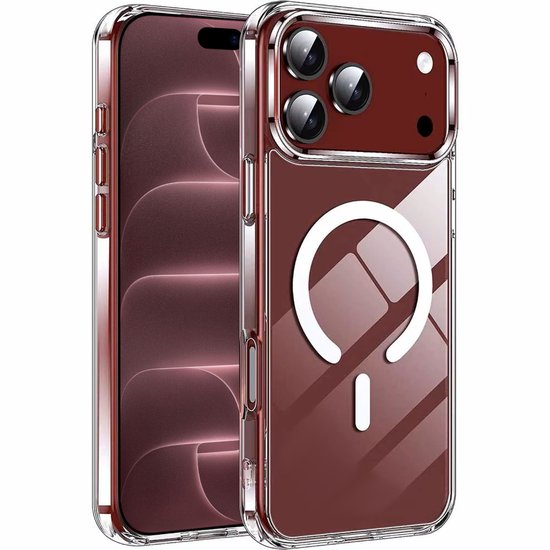 Lennexo Hoesje Geschikt Voor iPhone 18 Pro Met Magneet Ring - Siliconen Hoesje Voor Draadloos Opladen en Geschikt voor Magsafe