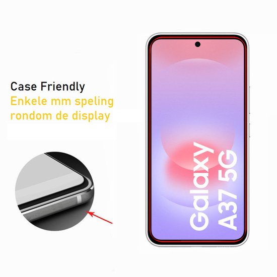 Screenprotector Geschikt Voor Samsung Galaxy A37 - Glasplaat - Tempered Glass - 2 Stuks