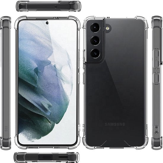 Hoesje en Screenprotector Combi Geschikt Voor Samsung S21 FE (Fan Edition) - Anti Shock Hoesje + 2x Screenprotector