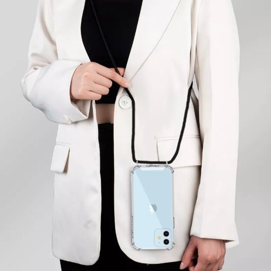 Hoesje Met Koord Geschikt Voor Samsung S25+ (S25 PLUS) - Lennexo Shockproof Hoesje Transparant Met Koord