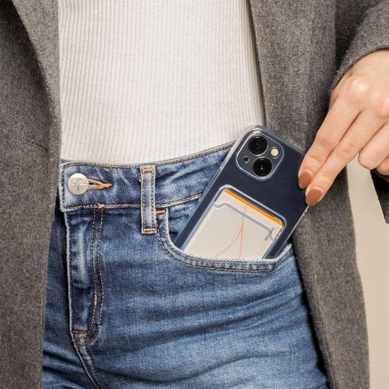 Lennexo Hoesje Met Pashouder Geschikt Voor Samsung A18 - Transparant Siliconen Hoesje - Shockproof Case