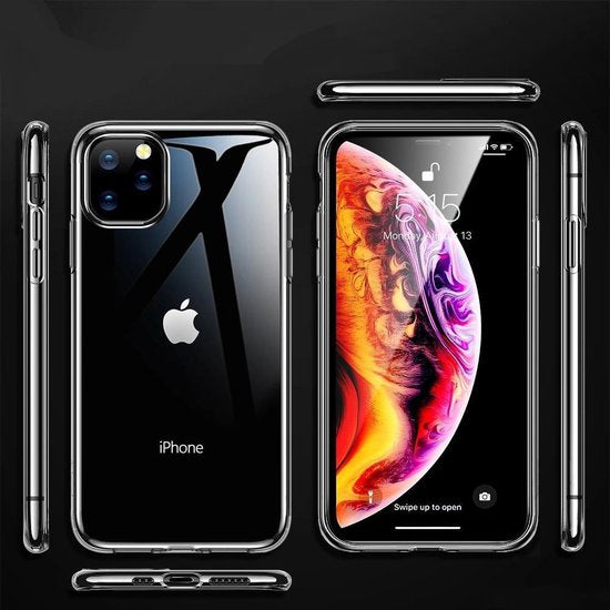 Hoesje en Screenprotector Combi Geschikt Voor iPhone 11 Pro Max - Transparant Hoesje + Premium screenprotector
