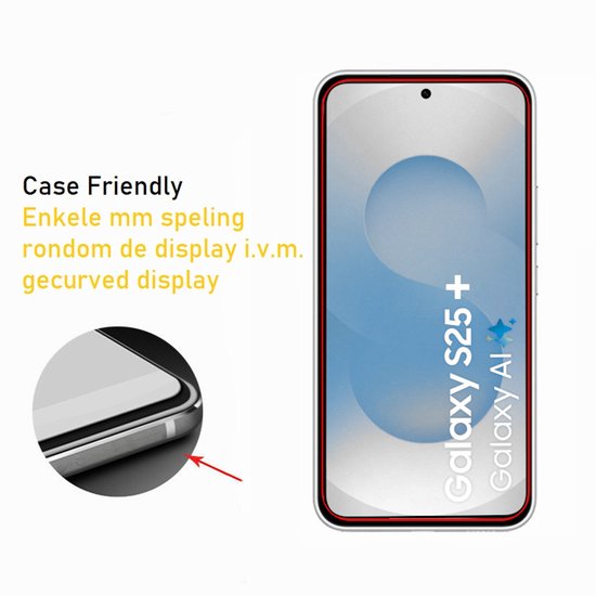 Hoesje en Screenprotector Combi Geschikt Voor Samsung Galaxy S25+ (S25 PLUS) - Transparant Hoesje + 2x Screenprotector