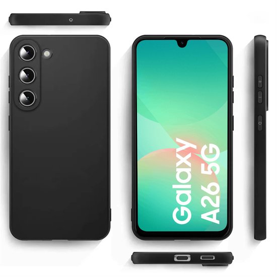 Zwart Hoesje Geschikt Voor Samsung Galaxy A26 - Zwarte Siliconen hoesje - TPU Back Cover Hoes - Zwart