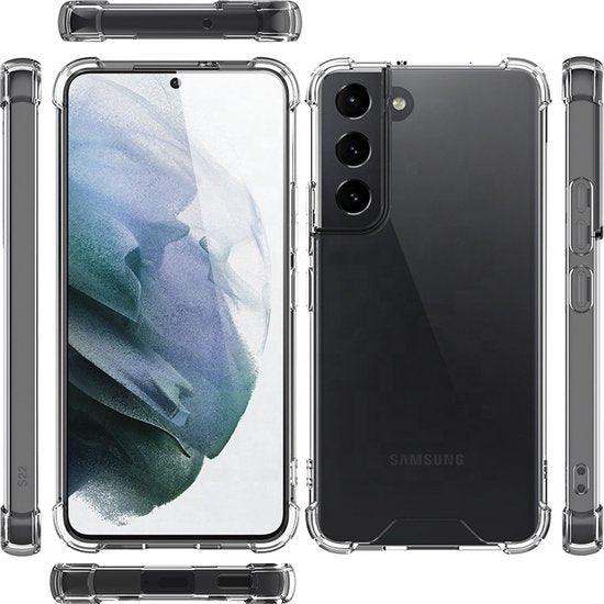 Samsung Galaxy S21 FE Hoesje Anti Shock | ShockProof Silicone Case | Transparant Back Cover