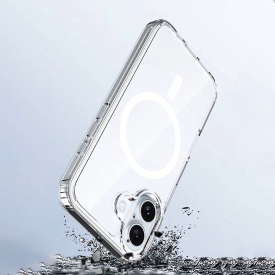 Lennexo Hoesje Geschikt Voor iPhone 17 met Magneet Ring - Siliconen Hoesje Voor Draadloos Opladen en Geschikt voor Magsafe