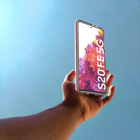 Hoesje en Screenprotector Combi Geschikt Voor Samsung S20 FE - Transparant Hoesje + Premium Screenprotector