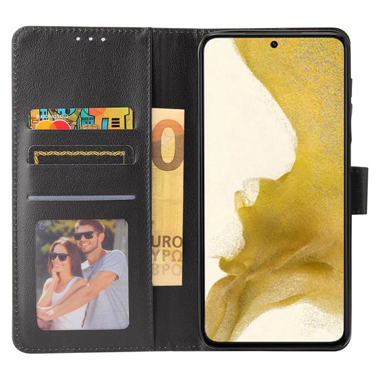 BookCase Hoesje Samsung S22 Plus | Wallet Case | Samsung S22 Plus Hoesje Met Pasjeshouder - Zwart