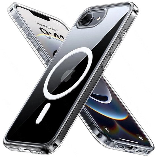 Lennexo Hoesje Geschikt Voor iPhone 16e Met Magneet Ring - Siliconen Hoesje Voor Draadloos Opladen en Geschikt voor Magsafe