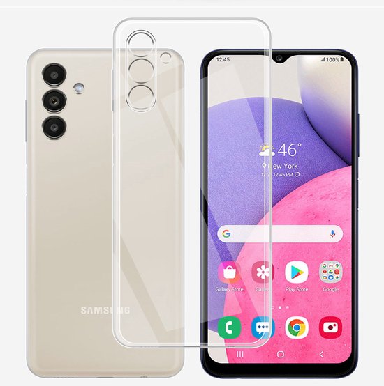 Hoesje en Privacy Screenprotector Combi Geschikt Voor Samsung A15 - Transparant Hoesje + Privacy Glas