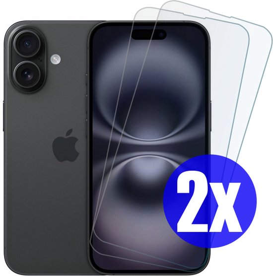 Screenprotector geschikt voor iPhone 16 - Gehard Glas - Tempered Glass Armor Screen Cover - 2 Stuks