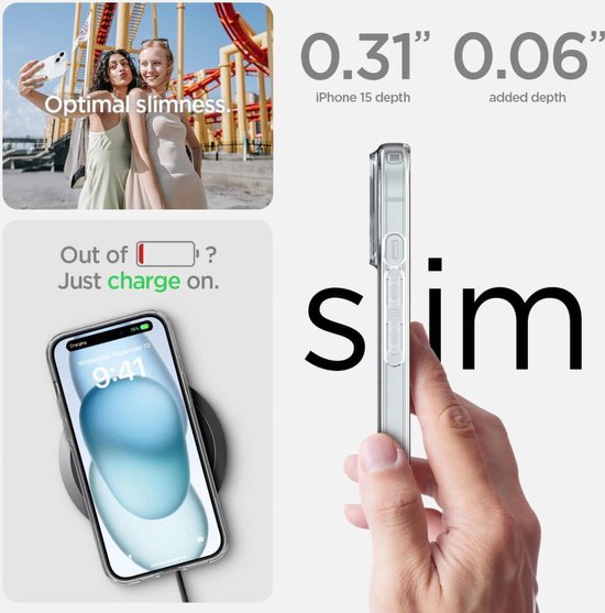 Spigen Liquid Crystal Case hoesje geschikt voor iPhone 15 - Crystal Clear