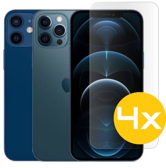 Screenprotector Geschikt Voor iPhone 12 / 12 Pro - Glasplaat - Tempered Glass - 4 Stuks
