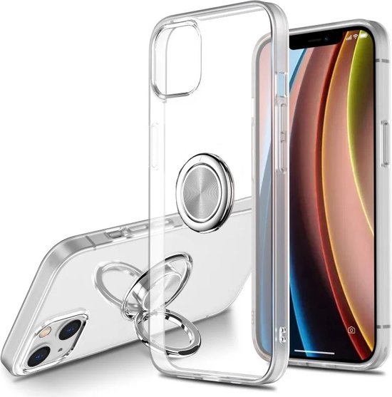Armordrop Hoesje Met Ring Geschikt Voor iPhone 13 Pro - Transparant Hoesje Met Ring