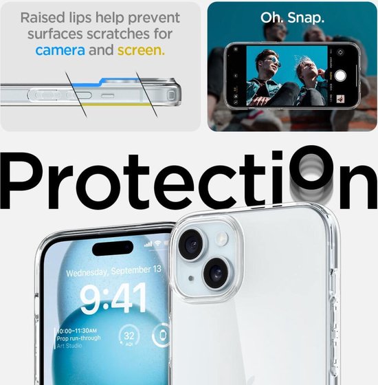 Spigen Liquid Crystal Case hoesje geschikt voor iPhone 15 - Crystal Clear