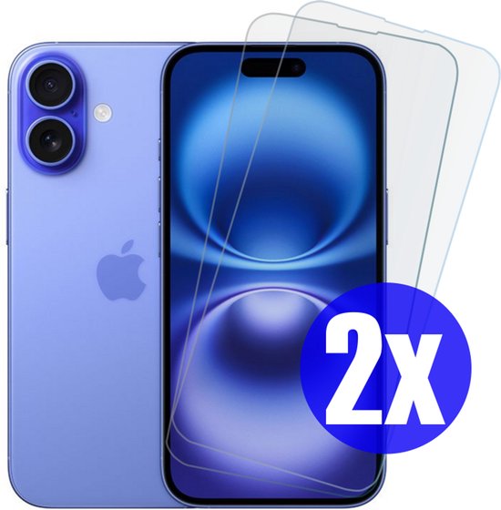 Screenprotector geschikt voor iPhone 16 Plus - Gehard Glas - Tempered Glass Armor Screen Cover - 2 Stuks