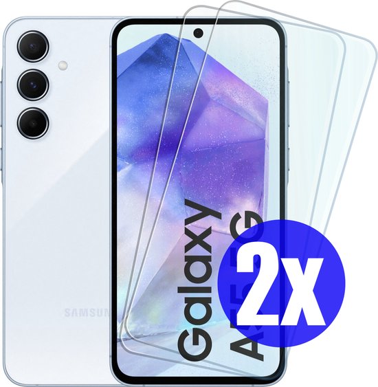 Screenprotector geschikt voor Samsung A55 - Gehard Glas - Tempered Glass Armor Screen Cover - 2 Stuks
