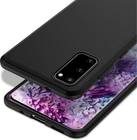 Zwart Hoesje Geschikt Voor Samsung Galaxy S20 - Zwarte Siliconen hoesje - TPU Back Cover Hoes - Zwart