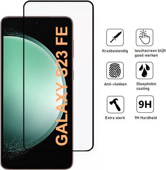 Full Cover Screenprotector Geschikt Voor Samsung Galaxy S23 FE - Volledige Beschermglas - PREMIUM Tempered Glass - 1 stuk