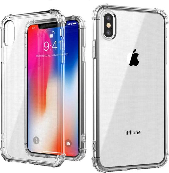 iPhone XS Max Hoesje Anti Shock | ShockProof Silicone Case | Transparant Back Cover