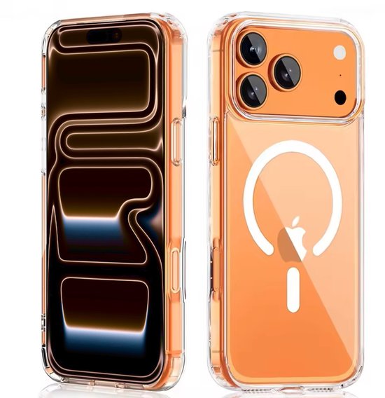 Lennexo Hoesje Geschikt Voor iPhone 17 Pro Max met Magneet Ring - Siliconen Hoesje Voor Draadloos Opladen en Geschikt voor Magsafe
