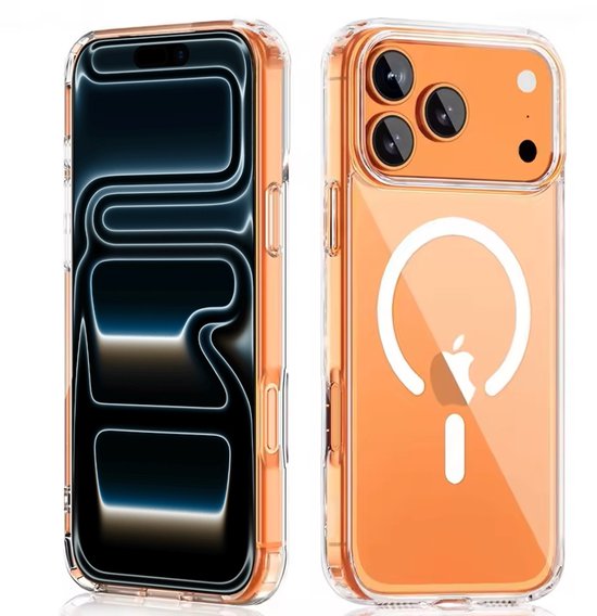 Lennexo Hoesje Geschikt Voor iPhone 17 Pro met Magneet Ring - Siliconen Hoesje Voor Draadloos Opladen en Geschikt voor Magsafe