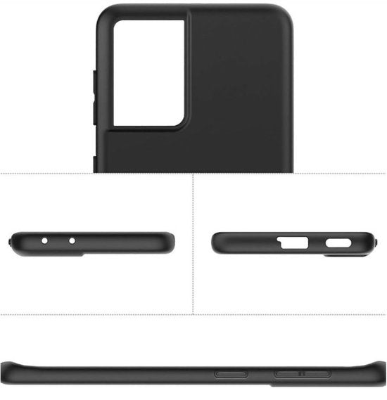 Samsung Galaxy S21 Ultra Hoesje | Zwarte Siliconen hoesje | TPU Back Cover Hoes | Bescherm hoesje Samsung Galaxy S21 Ultra - Zwart