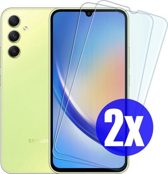 Screenprotector geschikt voor Samsung A34 - Gehard Glas - Tempered Glass Armor Screen Cover - 2 Stuks