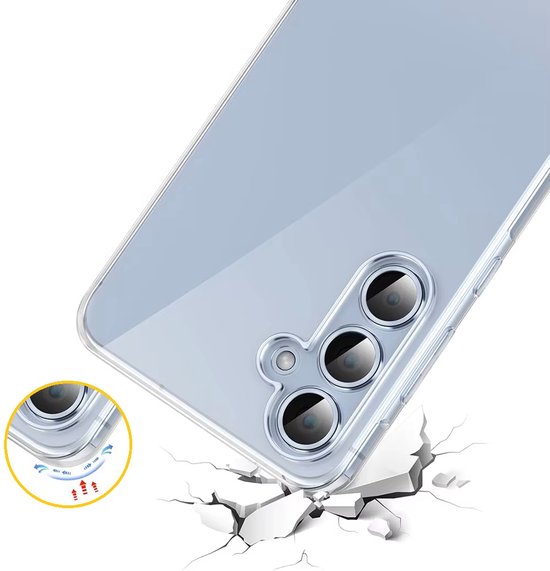 Hoesje en Screenprotector Combi Geschikt Voor Samsung A36 - Transparant Hoesje + Premium Screenprotector