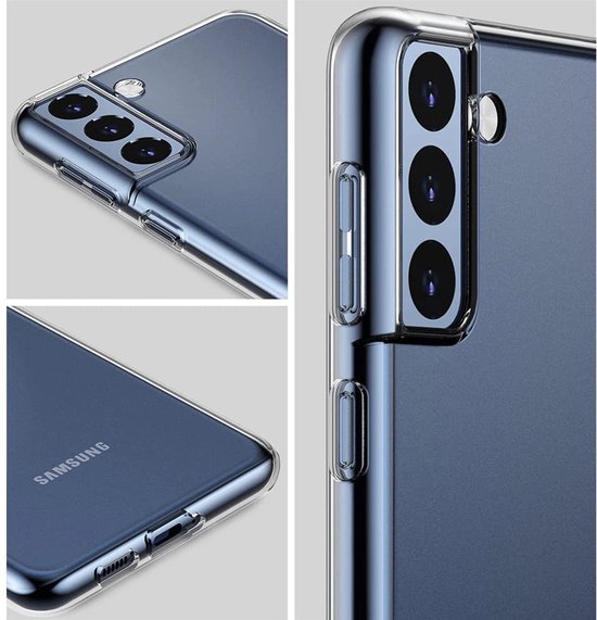 Hoesje en Screenprotector Combi Geschikt Voor Samsung Galaxy S22+ (S22 PLUS)- Transparant Hoesje + 2x Screenprotector