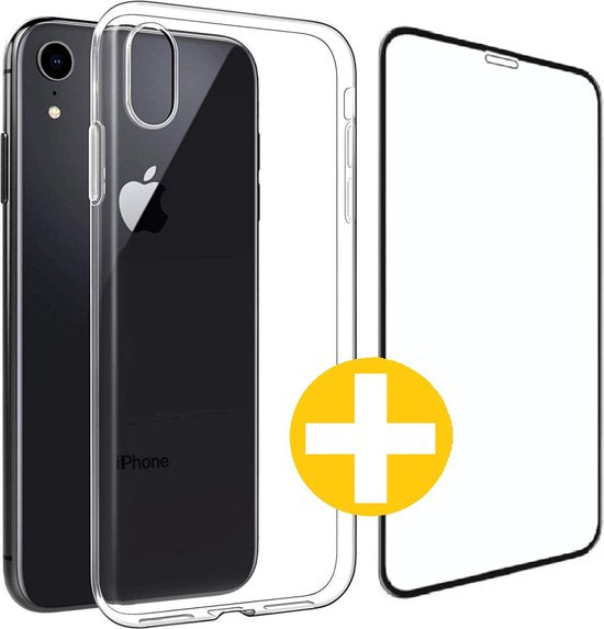 Hoesje en Screenprotector Combi Geschikt Voor iPhone XR - Transparant Hoesje + Premium screenprotector