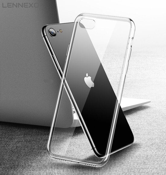 Hoesje en Screenprotector Combi Geschikt Voor iPhone SE - Transparant Hoesje + Premium screenprotector
