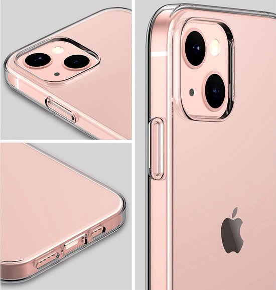Hoesje en Screenprotector Combi Geschikt Voor iPhone 13 Mini - Transparant Hoesje + Premium Screenprotector