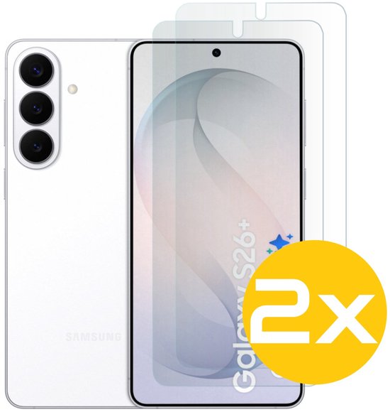 Screenprotector Geschikt Voor Samsung Galaxy S26+ (S26 PLUS) - Glasplaat - Tempered Glass - 2 Stuks